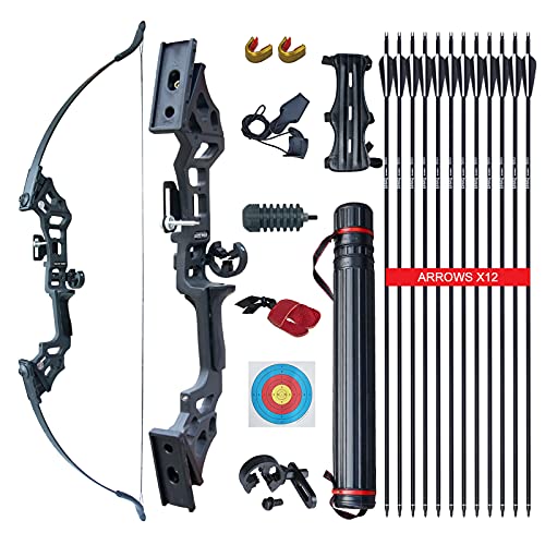Takedown Bow Set for Young Archery Practice Hunting Long Bow Gift for Sports Outdoor Shooting Training Right Hand (40 LBS)