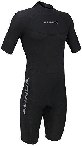 Aunua Mens 3mm Premium Neoprene Shorty Wetsuits Canoeing Diving Suit6035 Black XL